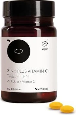 Medicom Zink Plus Vitamin C Tabletten, 80 Stück