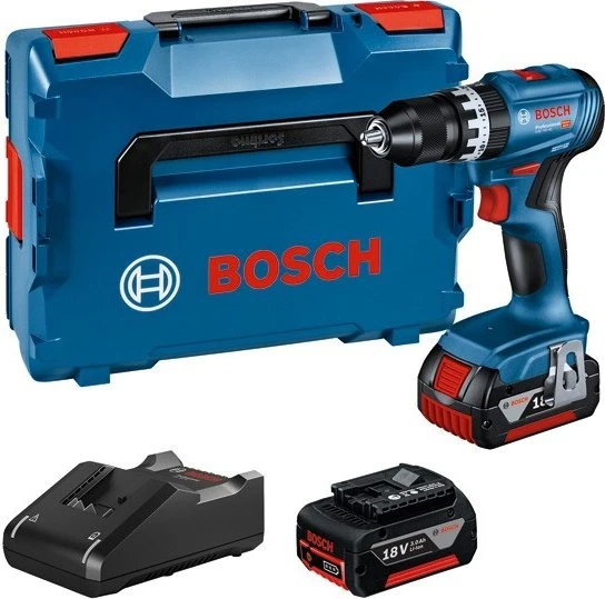 Bosch Professional GSB 18V-45 Akku-Schlagbohrschrauber inkl. L-Boxx + 2 Akkus 3.0Ah
