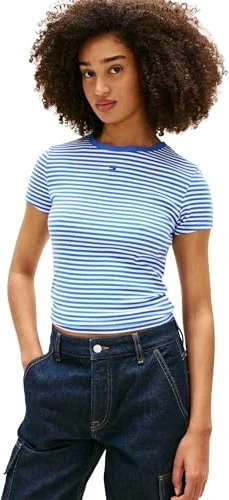 Tommy Hilfiger Essential Slim Fit T-Shirt kurzarm navy/empire blue stripe (Damen)