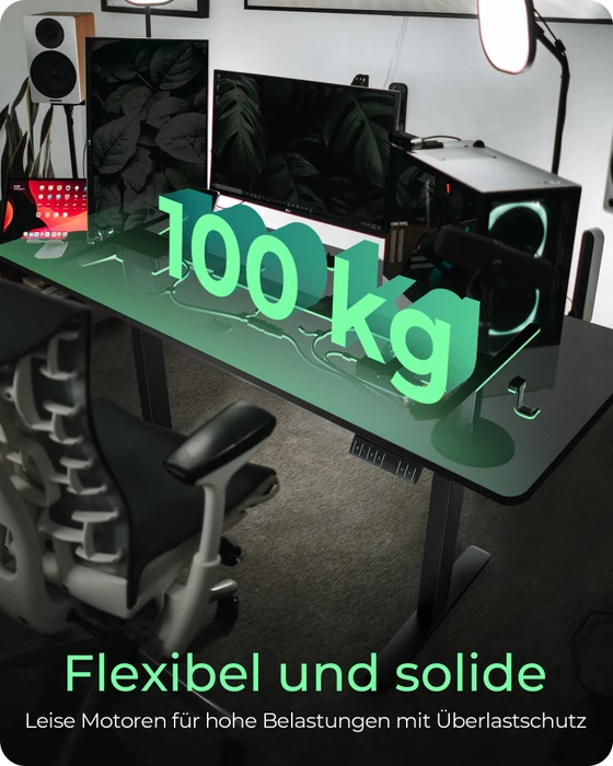 RaidSonic Icy Box IB-EW122B-TT elektrisch höhenverstellbares Sitz-Steh-Schreibtischgestell 140x70cm schwarz