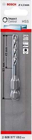 Bosch Professional HSS Impact Control Spiralbohrer, 4x43x83mm, 1 Stück