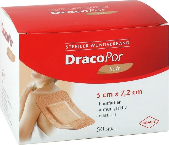 Dr. Ausbüttel DracoPor Soft steriler Wundverband hautfarben, 5 x 7.2cm, 50 Stück