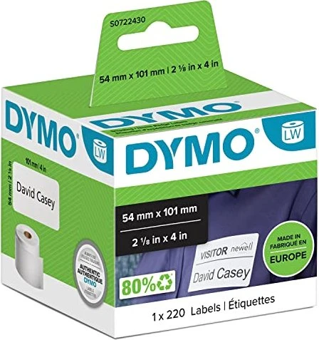 Dymo Endlosetiketten LabelWriter 99014, 101x54mm, weiß, 1er-Pack (220 Etiketten)