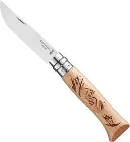 Opinel No. 8 Inox Taschenmesser gravure ski