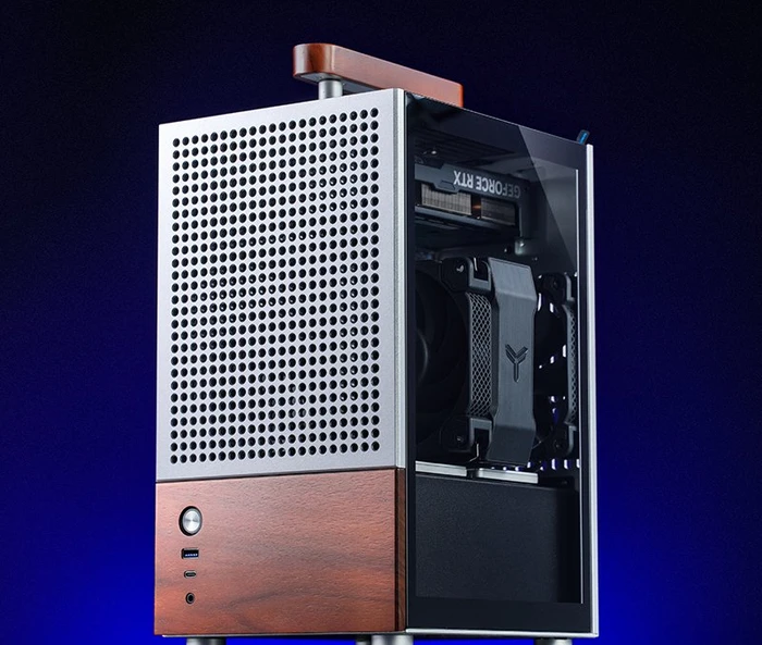 Jonsbo T6 Silver, silber/braun, Glasfenster, Mini-ITX