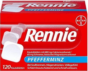 Bayer Rennie Pfefferminz Kautabletten, 120 Stück