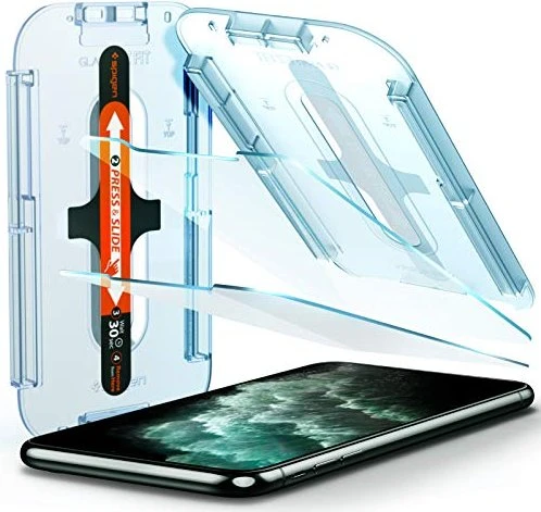 Spigen GLAS.tR EZ Fit Slim Sensor Protection Screen Protector für Apple iPhone 11 Pro Max, 2er-Pack