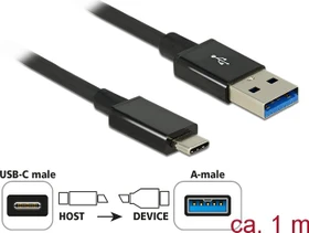 DeLOCK USB 3.1 Adapterkabel, USB-C 3.1 [Stecker]/USB-A 3.1 [Stecker] schwarz, 1m (83983)