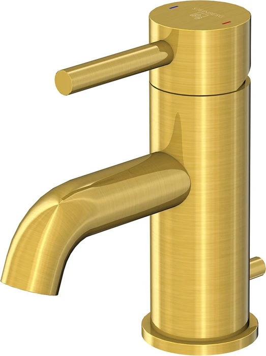 Steinberg Serie 100 Waschtisch-Einhebelmischer mit Ablaufgarnitur Ausladung 100mm brushed gold