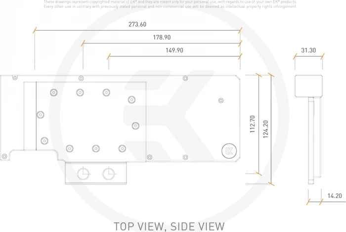 EK Water Blocks Quantum Line EK-Quantum Vector XC3 RTX 3080/3090 Active Backplate Acetal