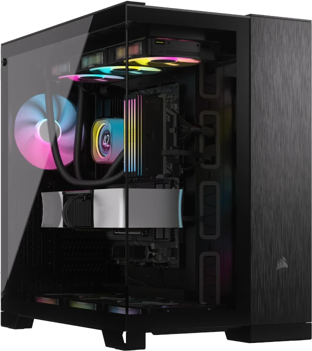 Corsair 6500X Black/Obsidian Aluminium, schwarz/silber, Glasfenster