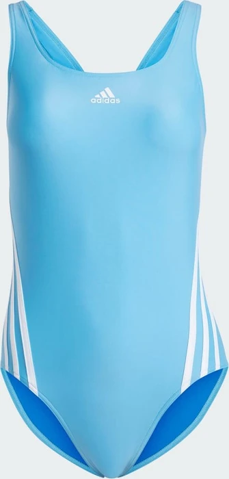 adidas 3-Streifen Badeanzug blue burst/green spark (Damen)