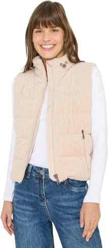 CECIL Strukturmix Cord Weste pearl beige (Damen)