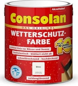 Consolan Wetterschutz-Farbe außen weiß, 2.5l