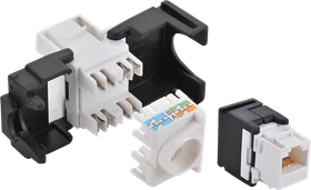 LogiLink Keystone Modul RJ-45 Buchse via Verlegekabel Cat6a, schwarz/weiß