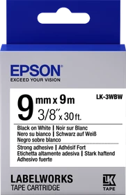 Epson LK-3WBW Beschriftungsband, 9mm, schwarz/weiß