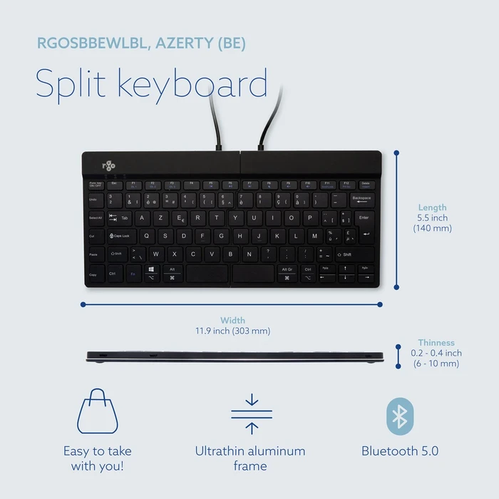 R-Go Split Break, schwarz, USB/Bluetooth, BE