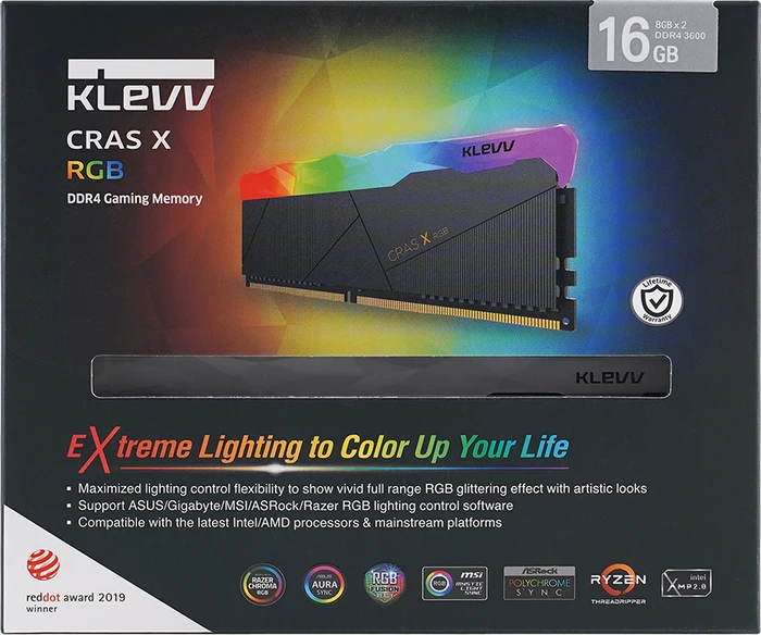 Klevv Cras X RGB UDIMM 16GB Kit, DDR4-3200, CL16-18-18-38, 1RX8