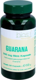 BIOS Naturprodukte Guarana 500mg Kapseln, 100 Stück