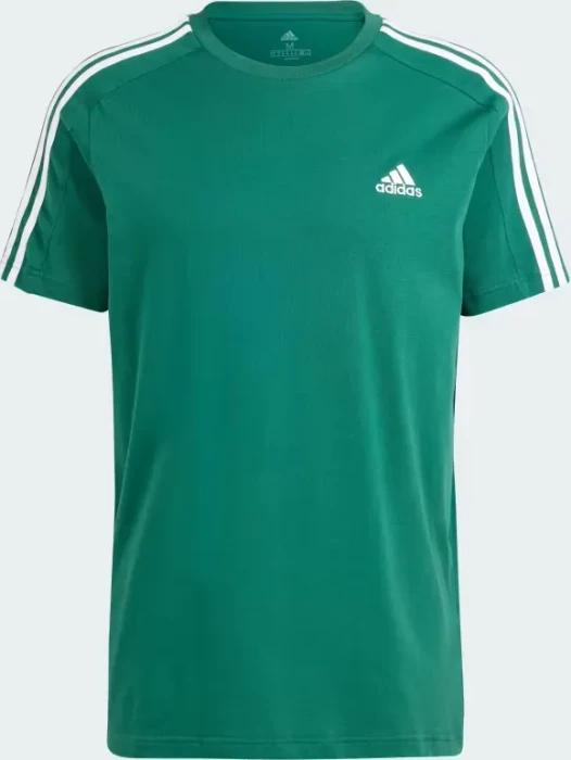 adidas Essentials Single 3-Streifen T-Shirt kurzarm collegiate green (Herren)