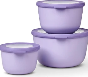 Mepal Multischüssel Cirqula rund hoch Aufbewahrungsbehälter-Set nordic lilac, 3-tlg.