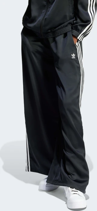 adidas Adicolor Satin Wide Leg Trainingshose lang schwarz (Damen)