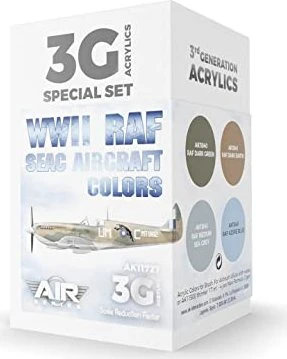 AK-Interactive 3rd Gen Acrylic Colors WWII RAF SEAC Aircraft Colors Farbset, 4-tlg.