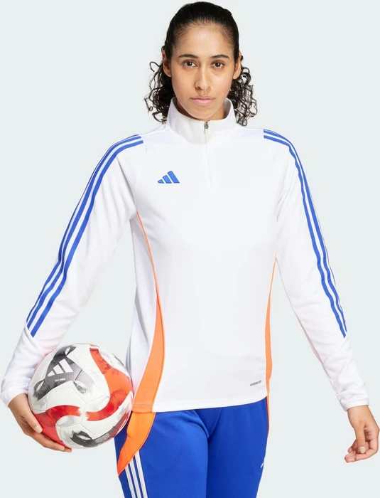 adidas Tiro 24 Funktionsshirt langarm white/lucid blue/app solar red (Damen)