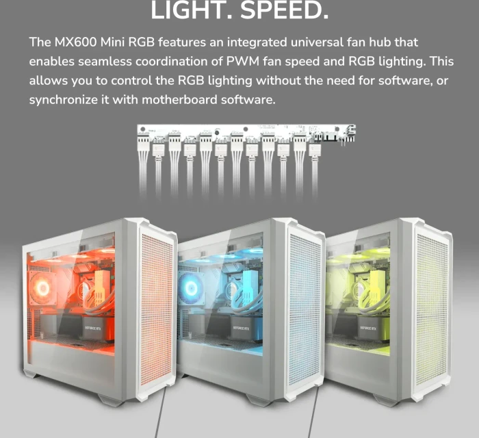 Cougar MX600 Mini RGB Black, Glasfenster