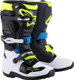 Alpinestars Youth Tech 7S Motorradstiefel schwarz/blau/gelb