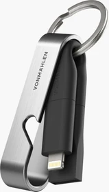 Vonmählen High Six 6in1 USB-C Kabel mit Lightning/USB Micro-B/USB-A Adapter Dongle, schwarz/silber (HSI00002)