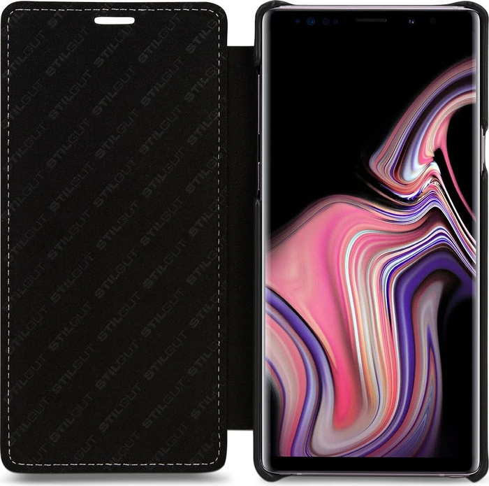Stilgut Book Type Leather Case Nappa für Samsung Galaxy Note 9 schwarz