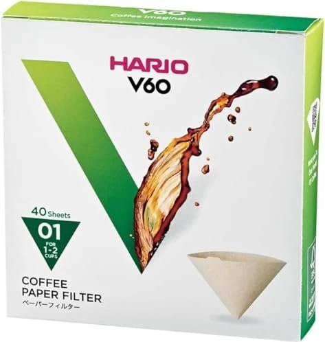 Hario V60 Filtertüten 01 M braun, 40 Stück