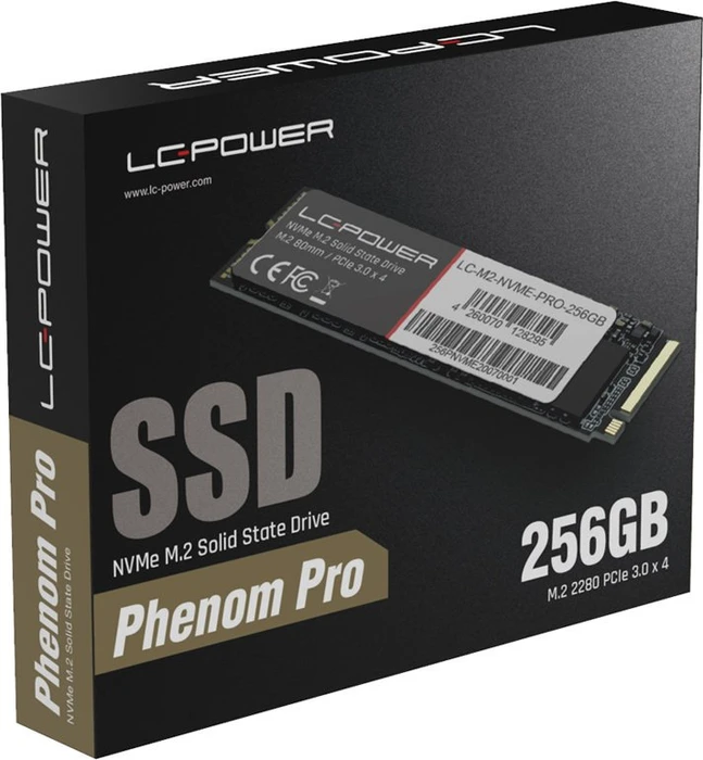 LC-Power Phenom Pro Serie SSD 256GB, M.2 2280 / M-Key / PCIe 3.0 x4