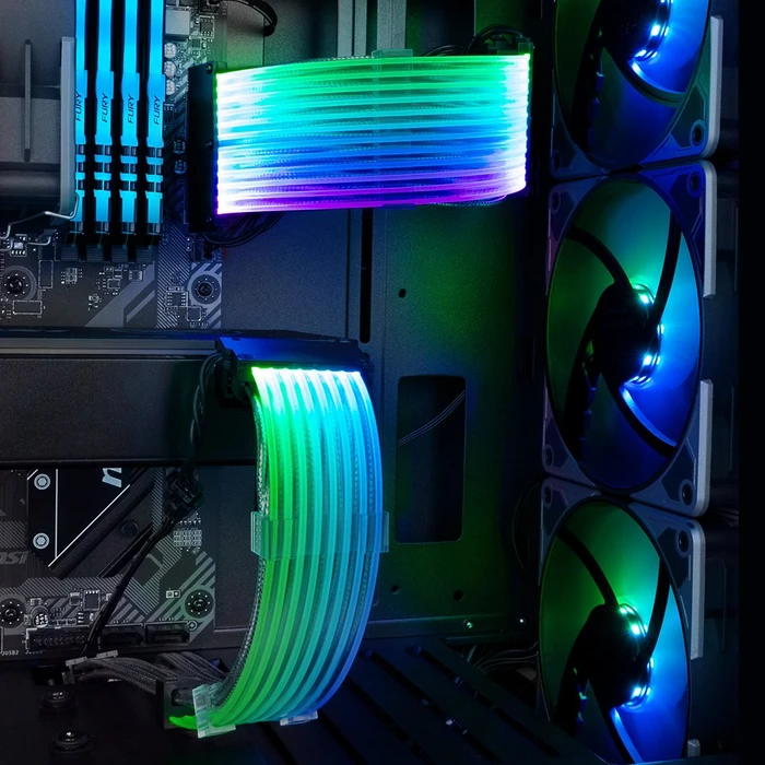 Sharkoon Shark xTend 16, 2x 6/8-Pin PCIe Verlängerungskabel, RGB beleuchtet, 300mm