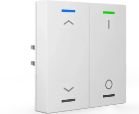 MDT Taster Light 55 2-fach reinweiß glänzend, Temperatursensor, Symbol Auf/Ab und I/O