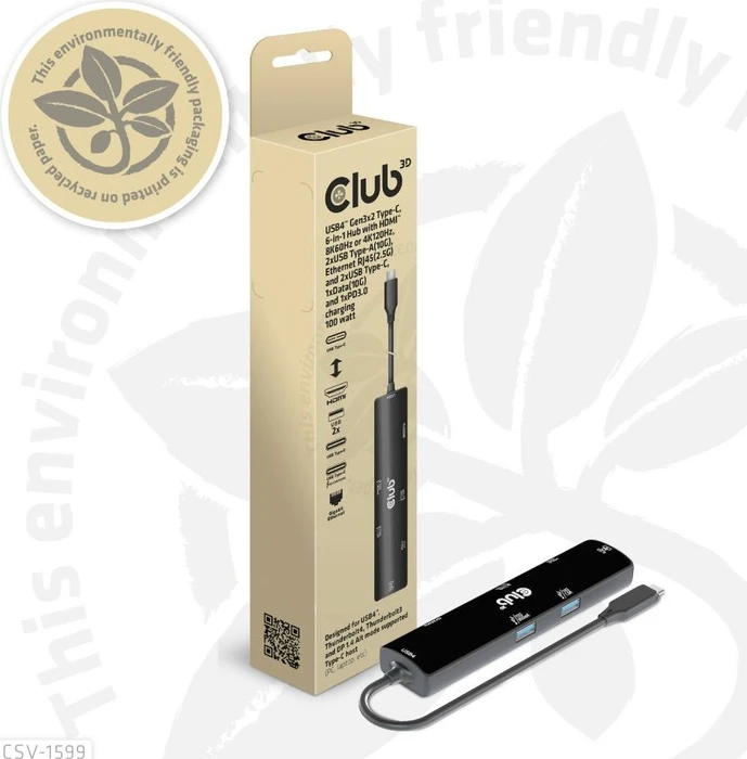 Club 3D 6-in-1 Docking-Station, USB4 [Stecker]