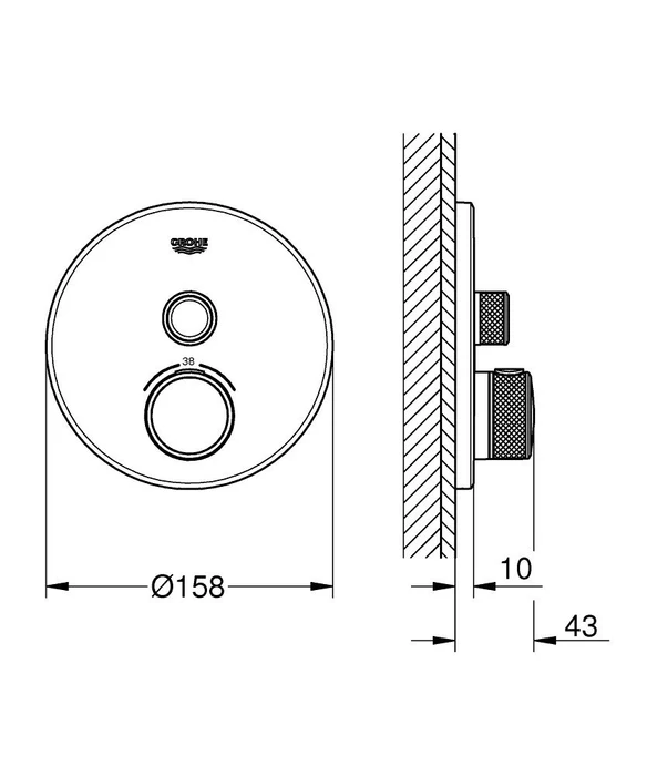 Grohe Grohtherm SmartControl Thermostat mit 1 Ventil chrom