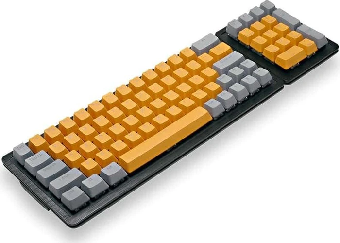 Mountain Mineral Keycap Set, Kunststoff (PBT) Double-Shot, grau/orange, 113 Tasten (104+9), ANSI-US