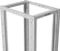 Lanberg Open Rack Series 19" Open Frame Rack 42HE, 4-Pfosten, mit Rollen, Flat Pack, tiefenverstellbar, 550-790mm, RAL 7035, 1000mm tief Vorschaubild