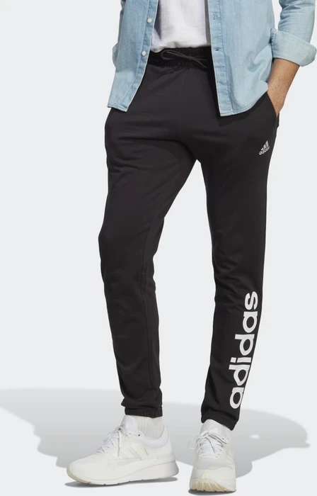 adidas Essentials Single Jersey Tapered Elasticized Cuff Logo Trainingshose lang schwarz (Herren)