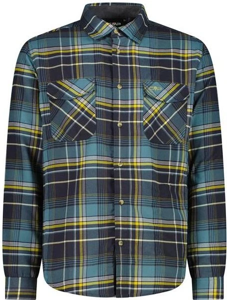 CMP Karomuster Hemd langarm antracite/gold green/nilo (Herren)