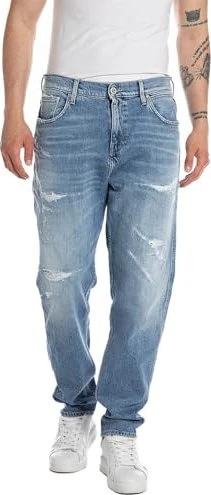 Replay Sandot Relaxed Tapered Fit Jeans medium blue (Herren)
