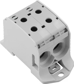 Weidmüller WPD 231 2X95/2X95 GY Potentialverteilerklemme, Schraubanschluss, lichtgrau, 95 mm², 232 A, 1000 V, Anzahl Anschlüsse: 4, Anzahl der Etagen: 1