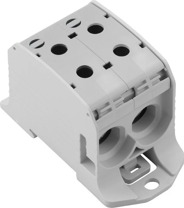 Weidmüller WPD 231 2X95/2X95 GY Potentialverteilerklemme, Schraubanschluss, lichtgrau, 95 mm², 232 A, 1000 V, Anzahl Anschlüsse: 4, Anzahl der Etagen: 1