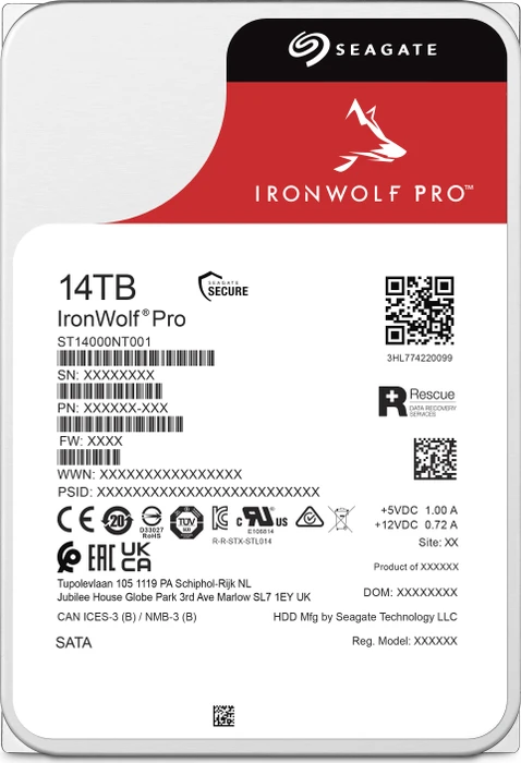 Seagate IronWolf Pro NAS HDD +Rescue 14TB, 24/7, 512e / 3.5" / SATA 6Gb/s