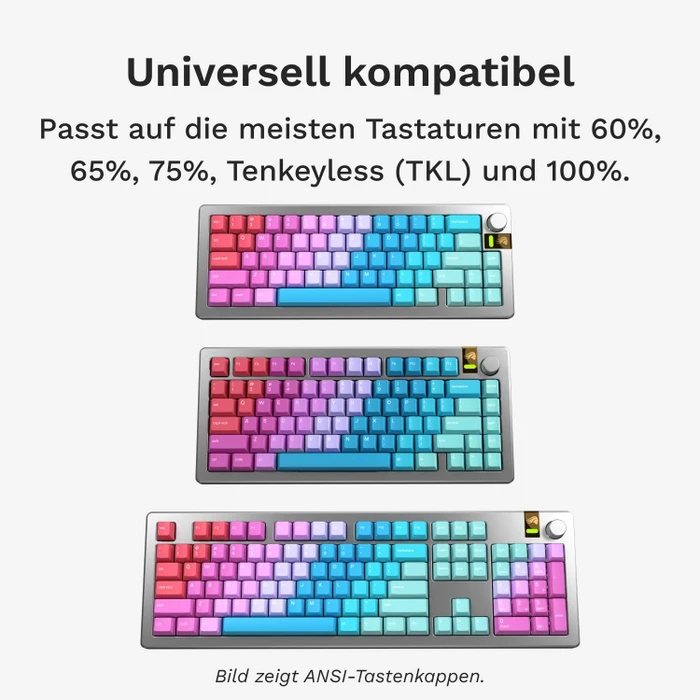 Glorious GPBT Gradient V2 Keycaps, Kunststoff (PBT), Daydream, mehrfarbig, 135 Tasten, ISO-DE