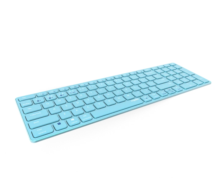 Rapoo E9700M Multi-mode Wireless Ultra-slim Keyboard blau, USB/Bluetooth, DE