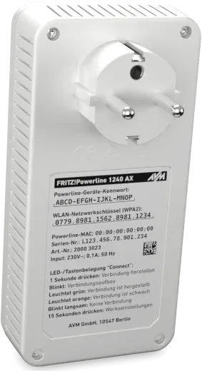 FRITZ! FRITZ!Powerline 1240 AX WLAN Set, Powerline/WLAN-Access Point und Powerline-Adapter Set, 2er-Bundle