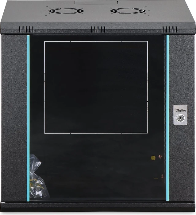 Digitus Dynamic-N Serie 19" Wandgehäuse 12HE, unmontiert, Sicherheitsglastür, IP2X, RAL 9005, 450mm tief